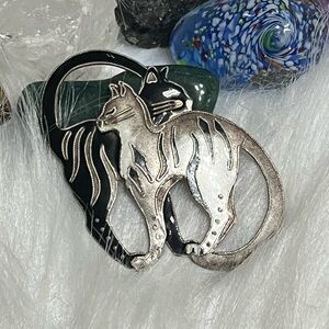 S925 Cats Brooch